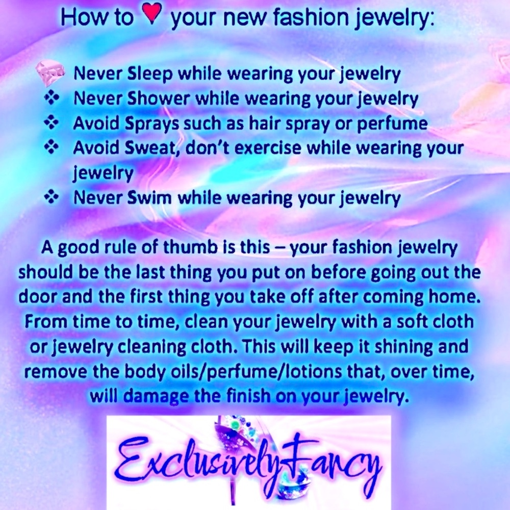 💎JEWELRY CARE INSTRUCTIONS💎